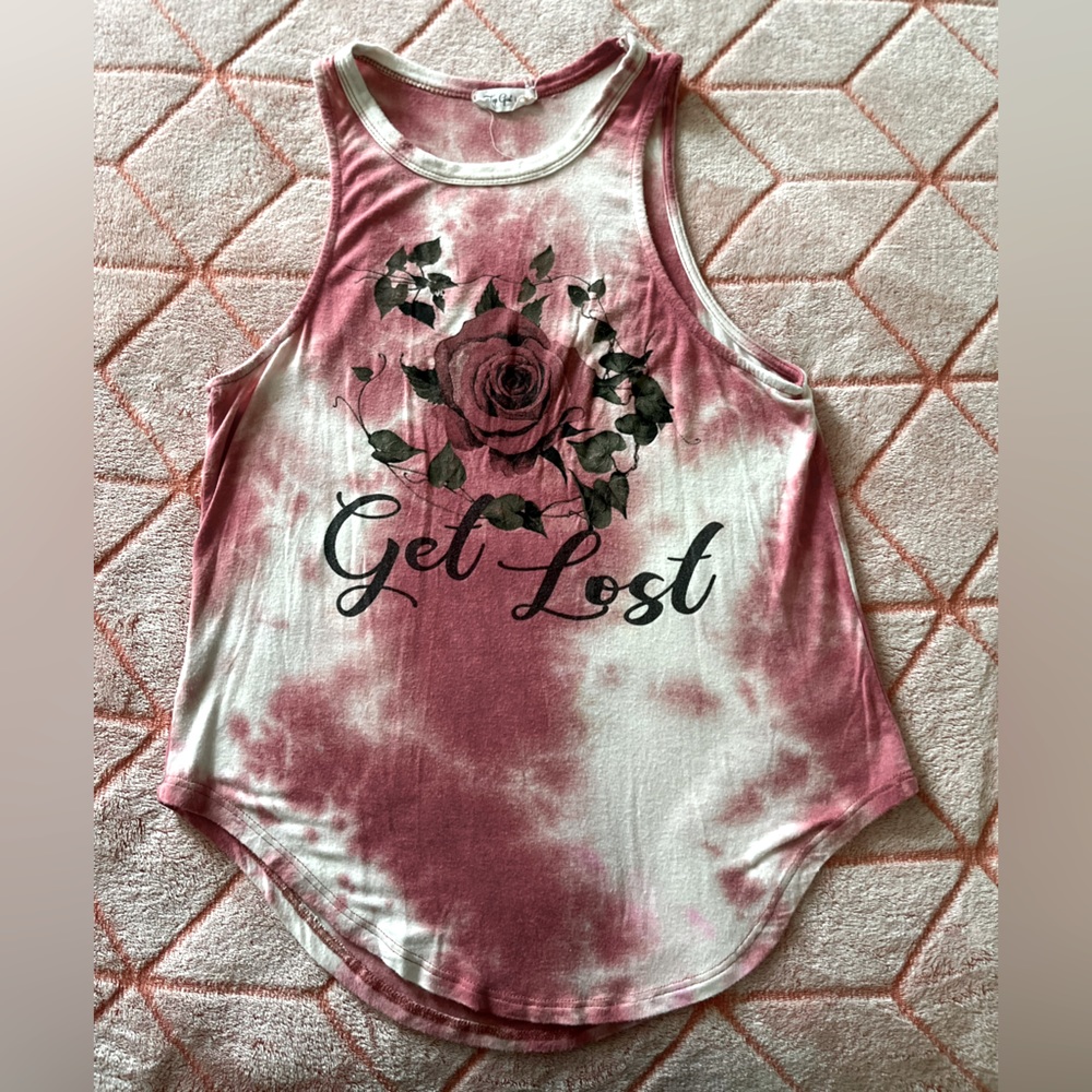 Tie dye dolphin ‘Get Lost’ tank top